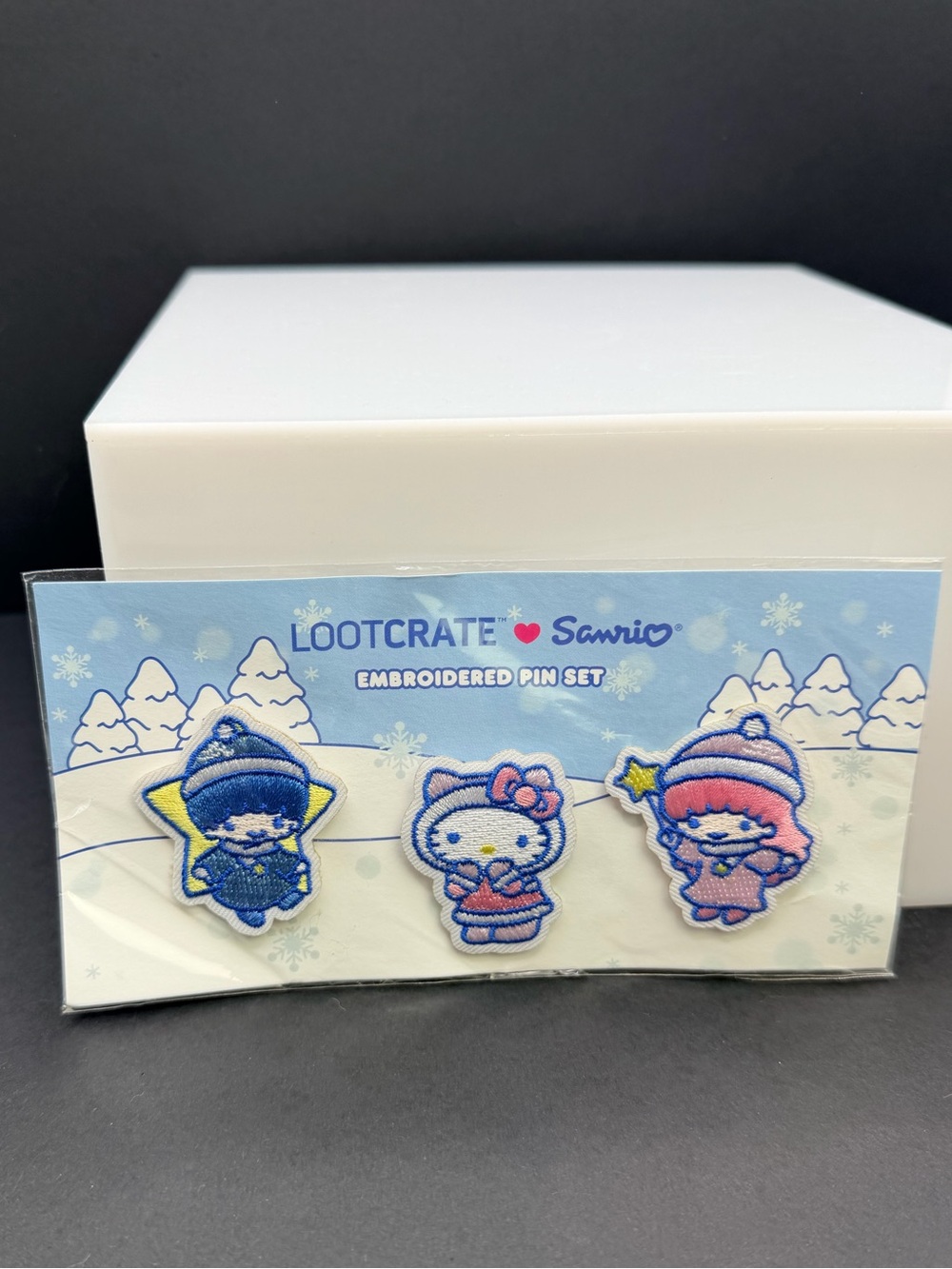 Loot Crate x Sanrio Hello Kitty Little Twin Stars Embroidered Pin Set 2018